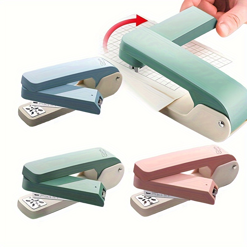 

1pcs Manual Stainless Steel Stapler, 360° Rotatable Multifunctional Office School Home Stapler With Macron Modern Design