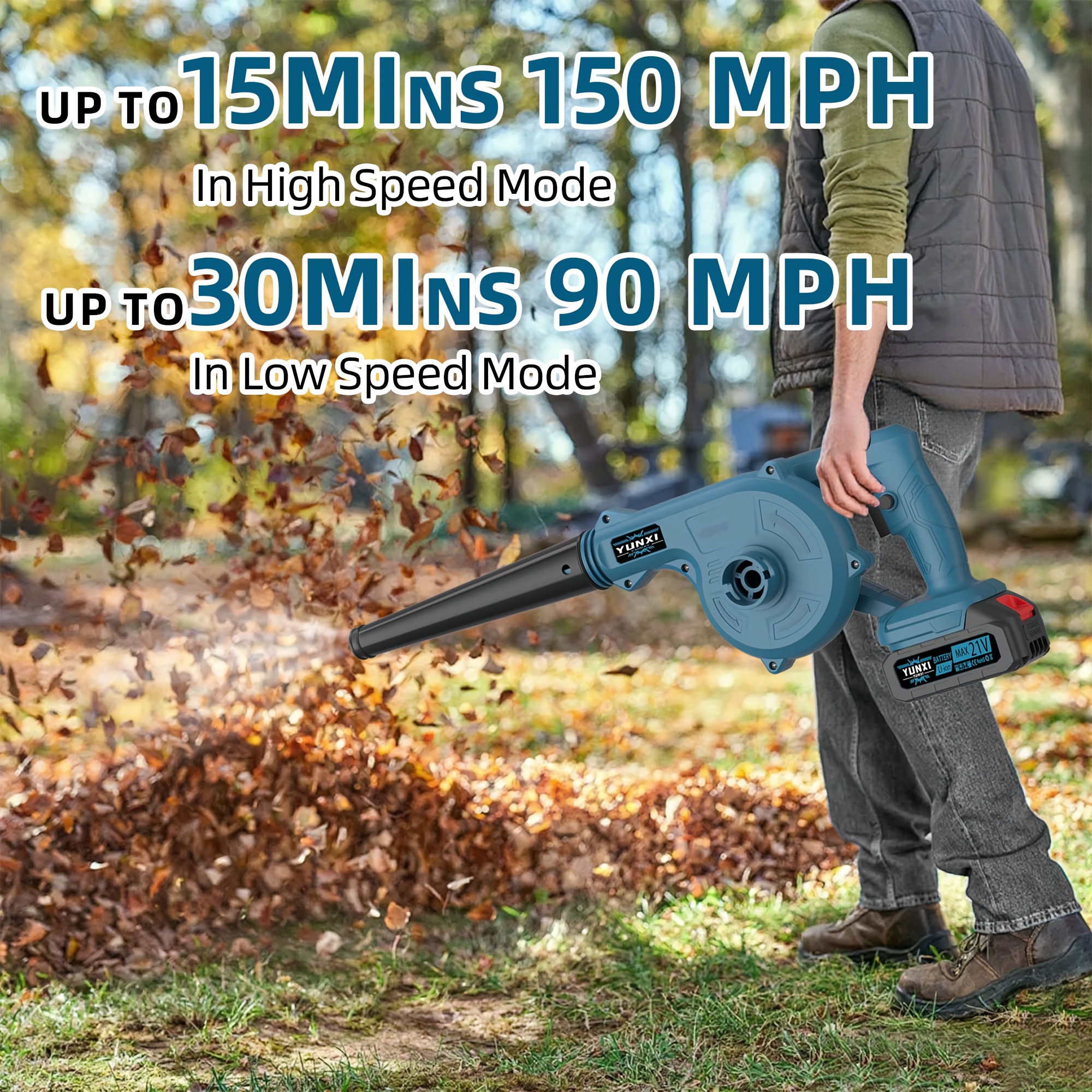 Draadloze Handbladblazer, Bladblazer Snoerloos, Tuinreinigingstool voor Buiten, Uitgerust met Batterij en Oplader