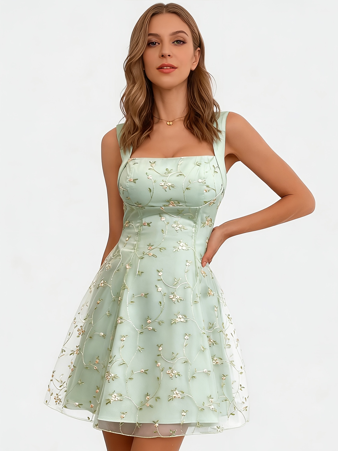 beaches negril dress code Mint Green Kaftan Swim Cover-Up Beach Dress main image 1