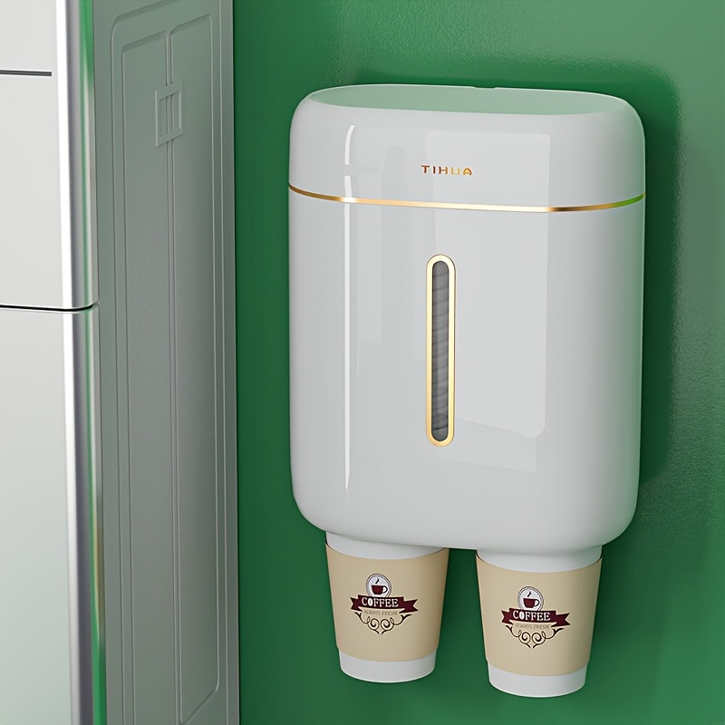 TEMU Distributeur Automatique de Gobelets - Organisateur de Gobelets de Place pour Bureau, Salle de Bain, Distributeurs Automatiques - Plastique