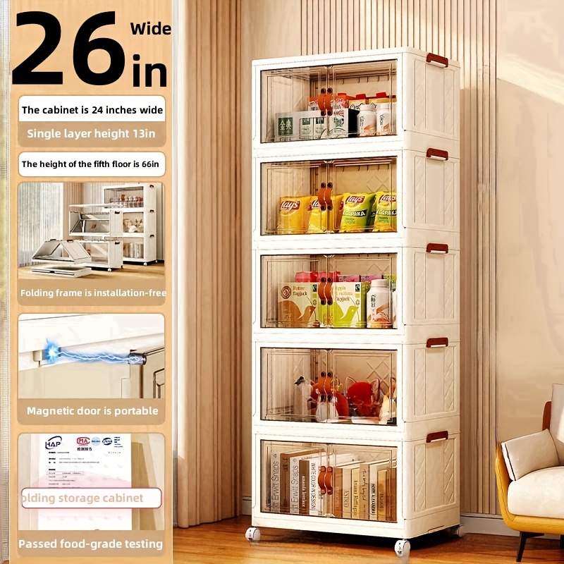 

Free Installation Of Plastic Storage Cabinet Kitchen Storage Rack Clothing Storage Cabinet Snack Cabinet Storage Cabinet Floor Folding Rack Dust Room Storage Cabinet