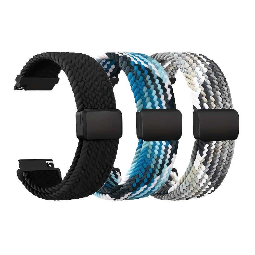 TEMU 3pcs Webbing 20mm/22mm Nylon Watch Strap Rings, Magnetic Rings For Galaxy Watch 4/5/5pro/6/7/6classic 40mm 44mm 43mm 47mm Garmin Fenix 7/, Nylon