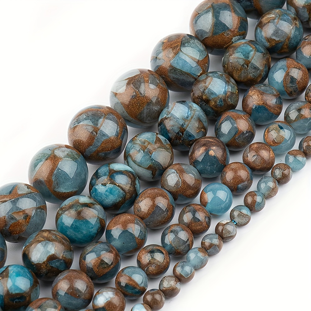 

Natural Stone Beads For Jewelry Making - Blue And Brown Faceted Spherical Gemstone Bead Assortment For Diy Bracelets, Necklaces, And Earrings, 4-12mm Size Variety Pack