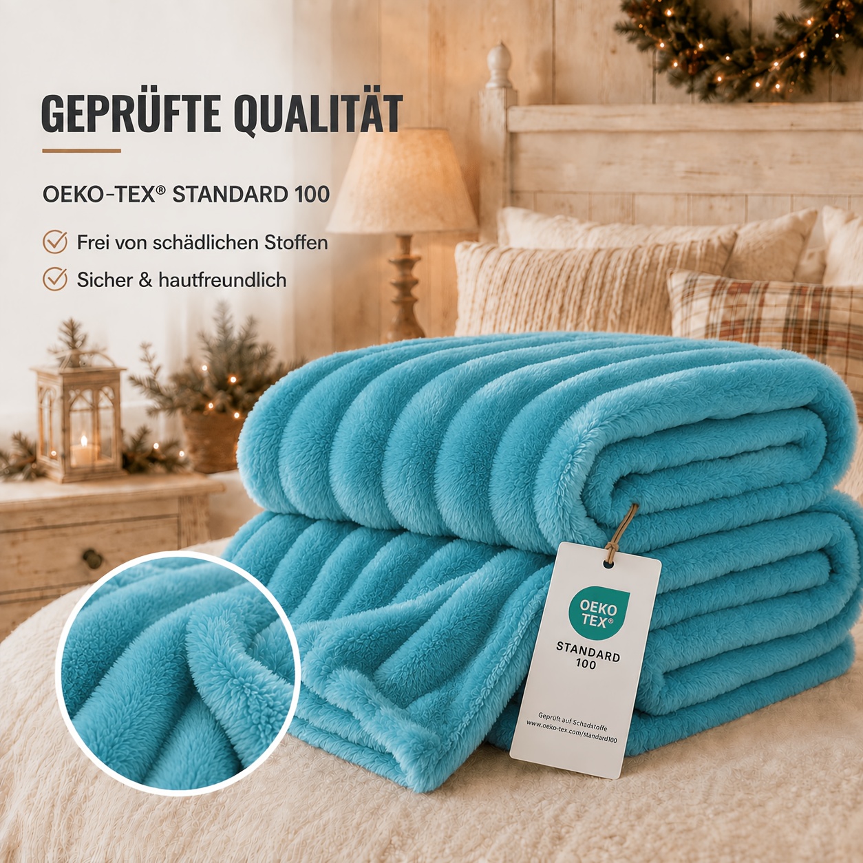 Image of Ultra Soft Thick Warm Flannel Blanket Suitable For Bed & Sofa - -tex Certified Skin-friendly Bedspread, Throw (150x200cm, 200x230cm, 220x240cm), Machine Washable Bedding For &, Cozy Contemporary Style