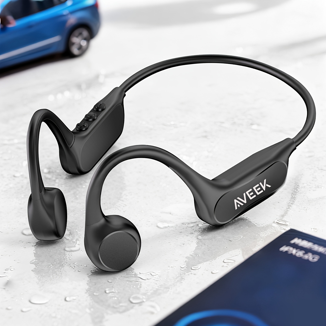 TEMU Aveek Audio Wireless Bone Conduction Headset - Ipx5, Playtime, , Signal Stability, Noise Isolation, Push Button Control, -free Cable, Type-c