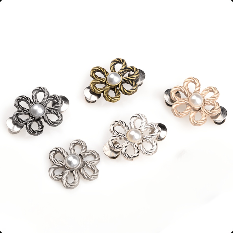 TEMU Set da 5 pezzi di stringicintura, kit di bottoni regolabili per vita, bottoni speciali per jeans per renderli pi羅 , regolatore di bottoni per