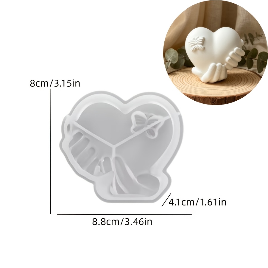E-shop DIY Tonform, Silikonform zum Halten von herzförmigen Ornamenten, Schmetterling herzförmige Aromatherapie-Kerzen-Ornamentform,