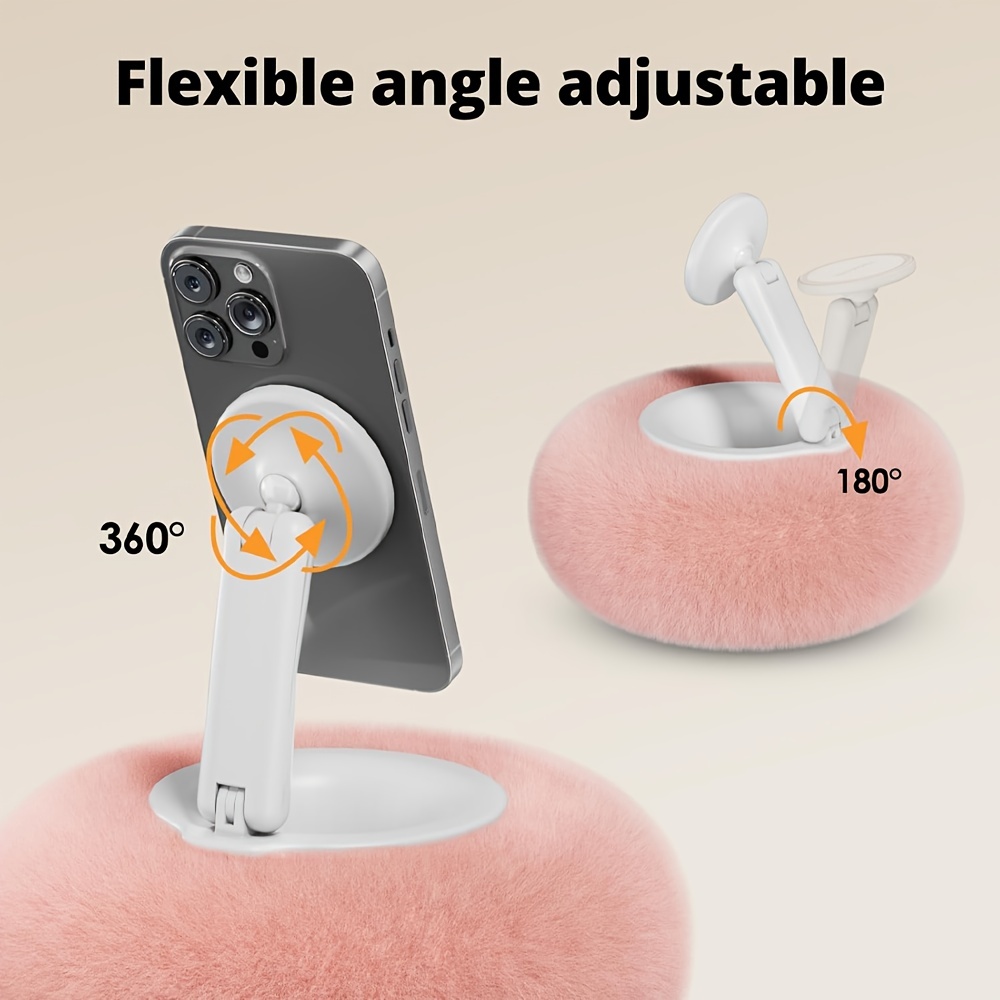 Compact Magnetic Stand for Mini Pillows, Small Snack Bowl, Storage Container, Featuring a Robust Magnetic Link, Stable And Slip-Resistant, Made of Soft-Touch Material, Portable Size, Easy to Fold And Store, Ideal for Live Streaming, Reading