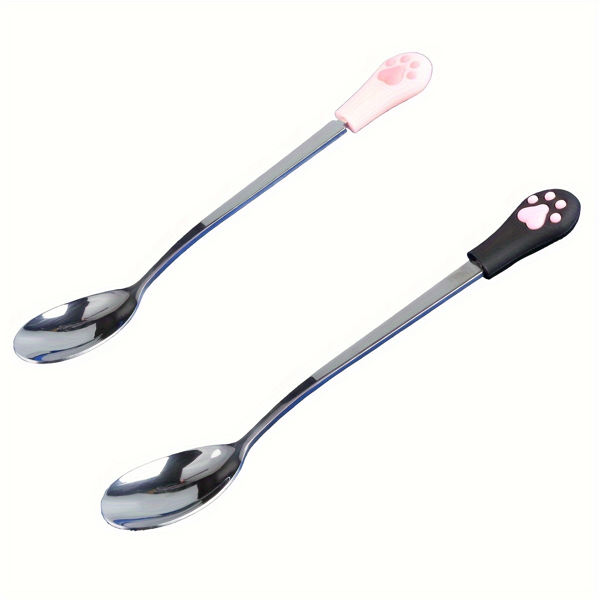 

Steel Cat Feeding Spoon Set, 2 Pcs Pet Cat Paw , Non-battery Cat &