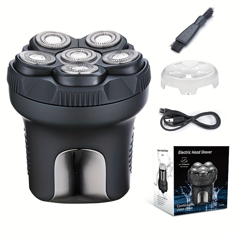 TEMU Men's Electric Shaver, Bald Men's Head Shaver, Usb Rechargeable, Wet And Dry, Full Body Washable 6d Floating Head Shaver, Comes With Magnetic