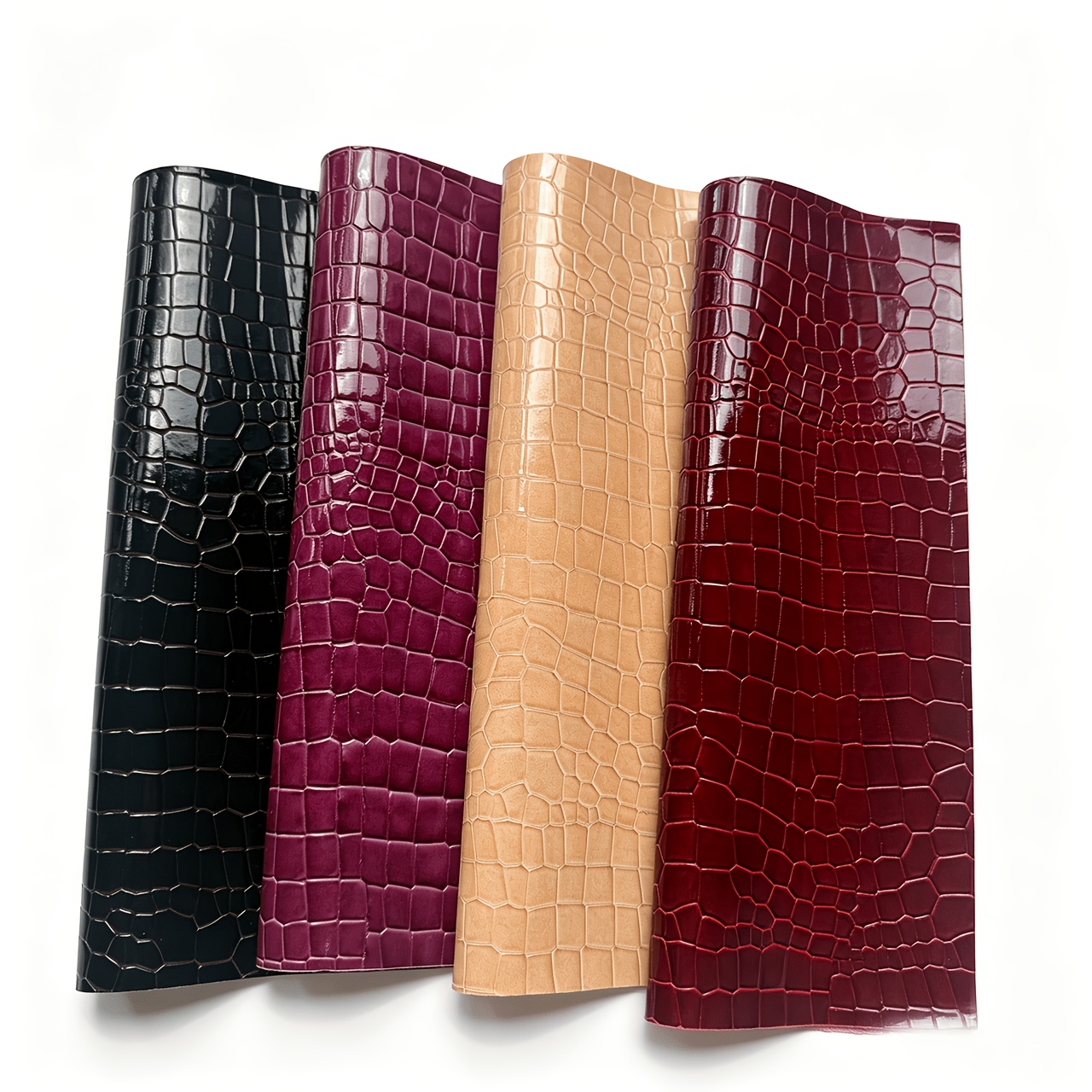 TEMU 4pcs Texture Haut de Gamme Simili Cuir Artisanat Couture Matériaux Maroquinerie Artisanat Coupe de Tissu Convient pour la Fabrication de Coques