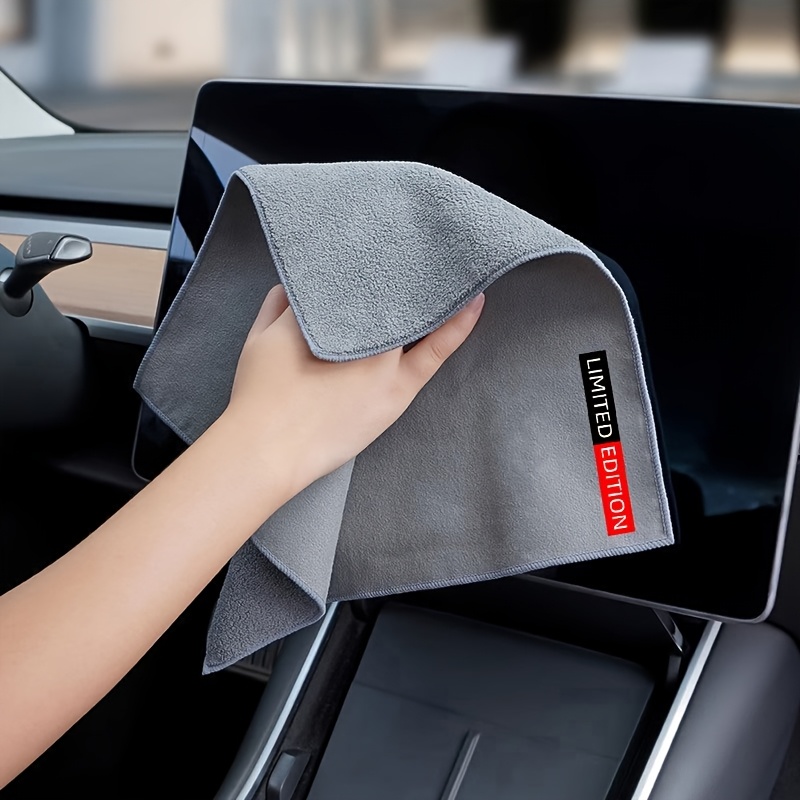 Image of A Single Pack Of Car Towels, Featuring Double-sided Water Velvet And Coral Fleece, Reusable And Washable Cleaning Cloth, Suitable For , For , For , For , For , And For