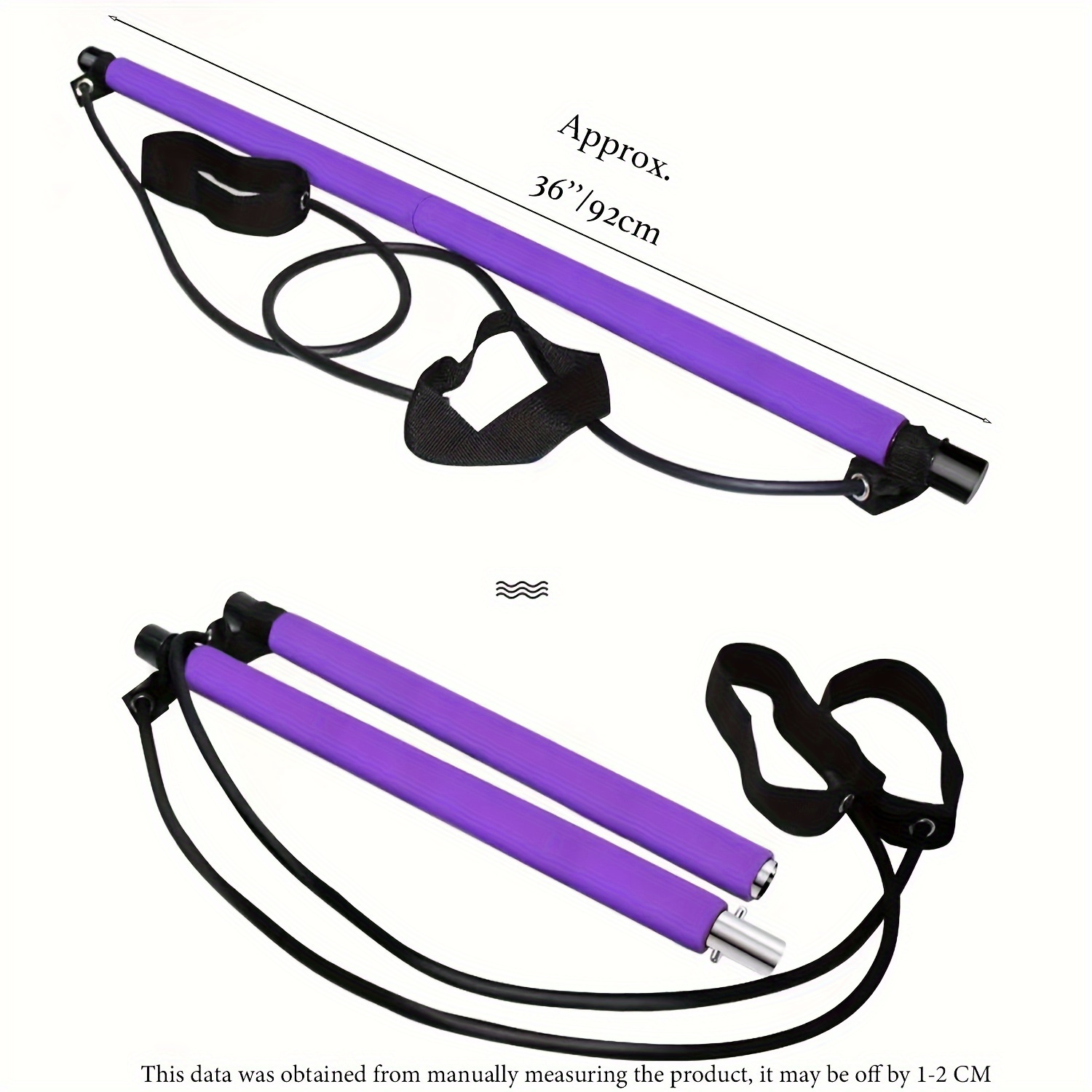 1pc Multifunctional Pilates Bar With Tension Rope, Detachable Portable , Suitable For Fitness, Yoga Shaping, Stretching