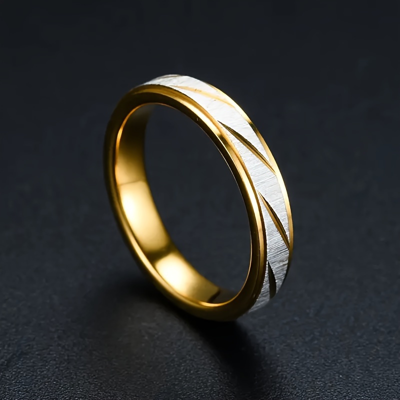2pc Romantic Interlocking Band Rings Set, 14K Plated