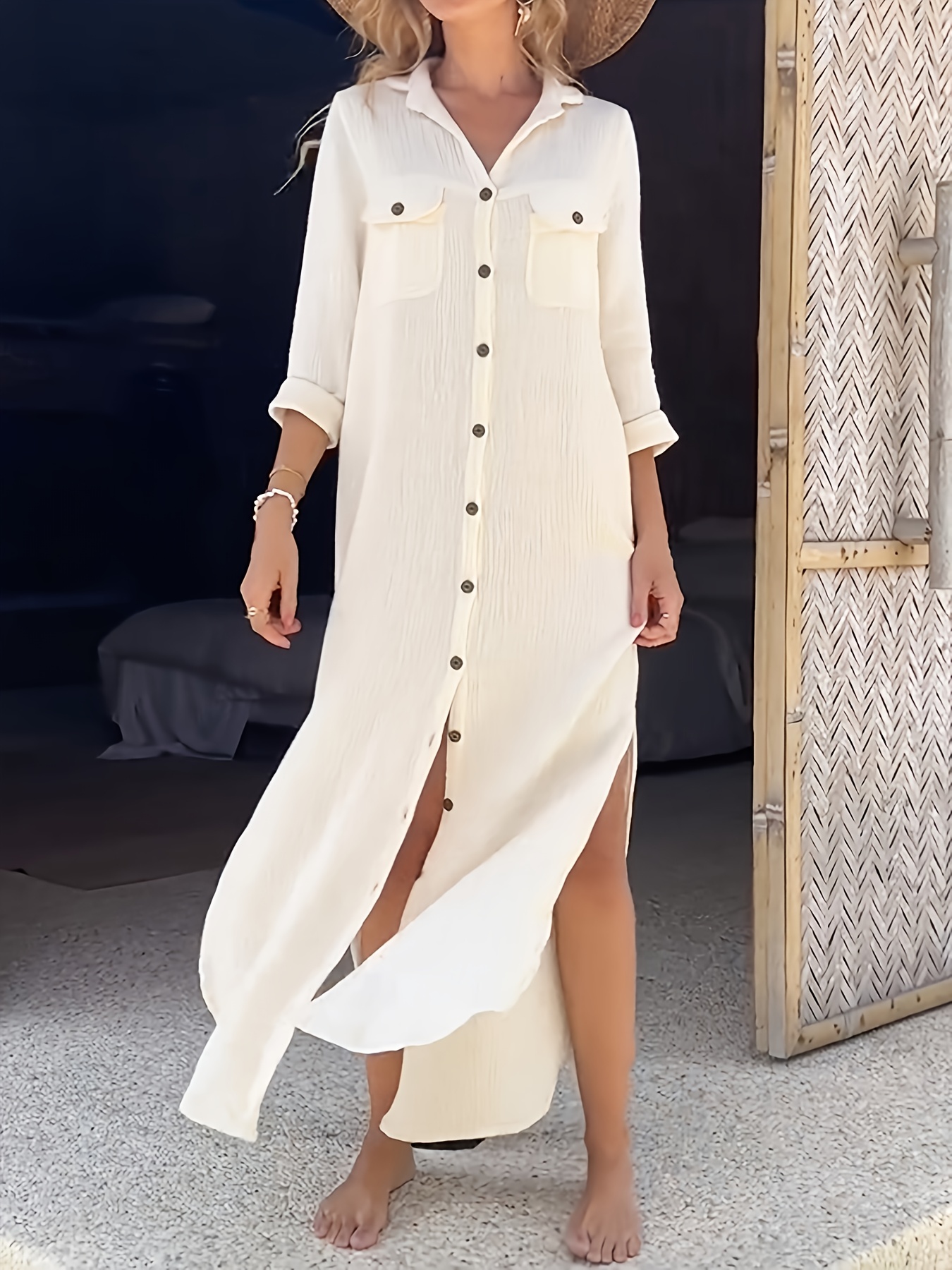 sachin and babi light blue dress Light Blue Chambray Denim-Look Mini Shirt Dress main image 1