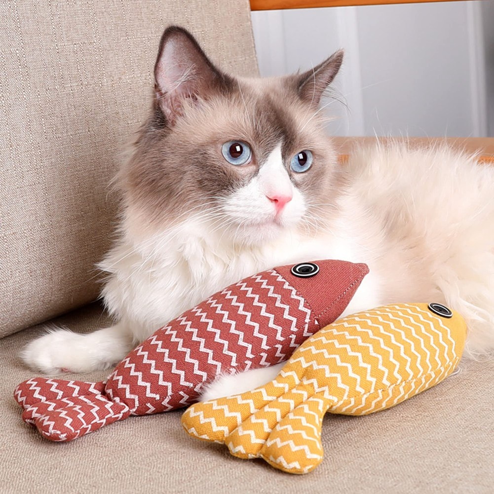3pcs cat toys fish crinkle sound pet herb toys   interactive kitten exercise   toys for indoor cats for all breeds   stimulation feline enrichment fishshaped toys crinkle texture durable linen handcrafted details pet herbinfused Product details 3