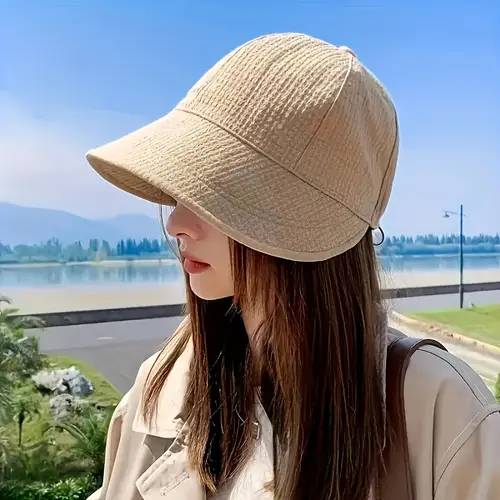 breathable checkered baseball cap with drawstring sun protection beach travel summer essential