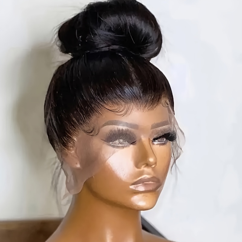 Image of 360 Full Lace Wigs Human Hair 360 Straight Transparent Lace Front Wigs 180% Density Human Hair Straight Human Hair Lace Frontal Wig For Women