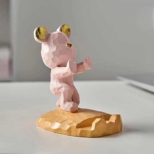 lazy plastic mobile phone holder cute bear mobile phone desktop holder ornament