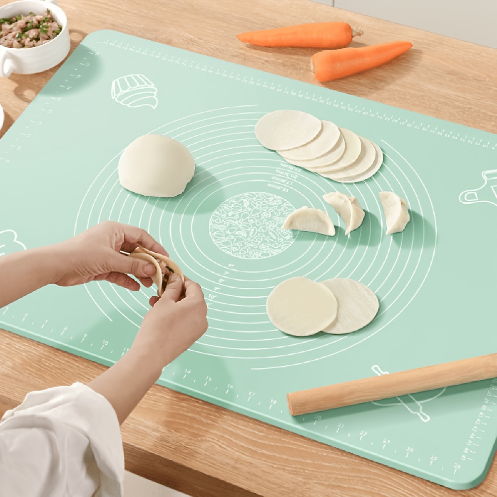 

Silicone Pastry Mat With Non-slip Surface - Baking, Rolling Dough, Making Candy & Cookies - Food-safe, Easy To Clean Kitchen Counter Accessory For Holiday Baking