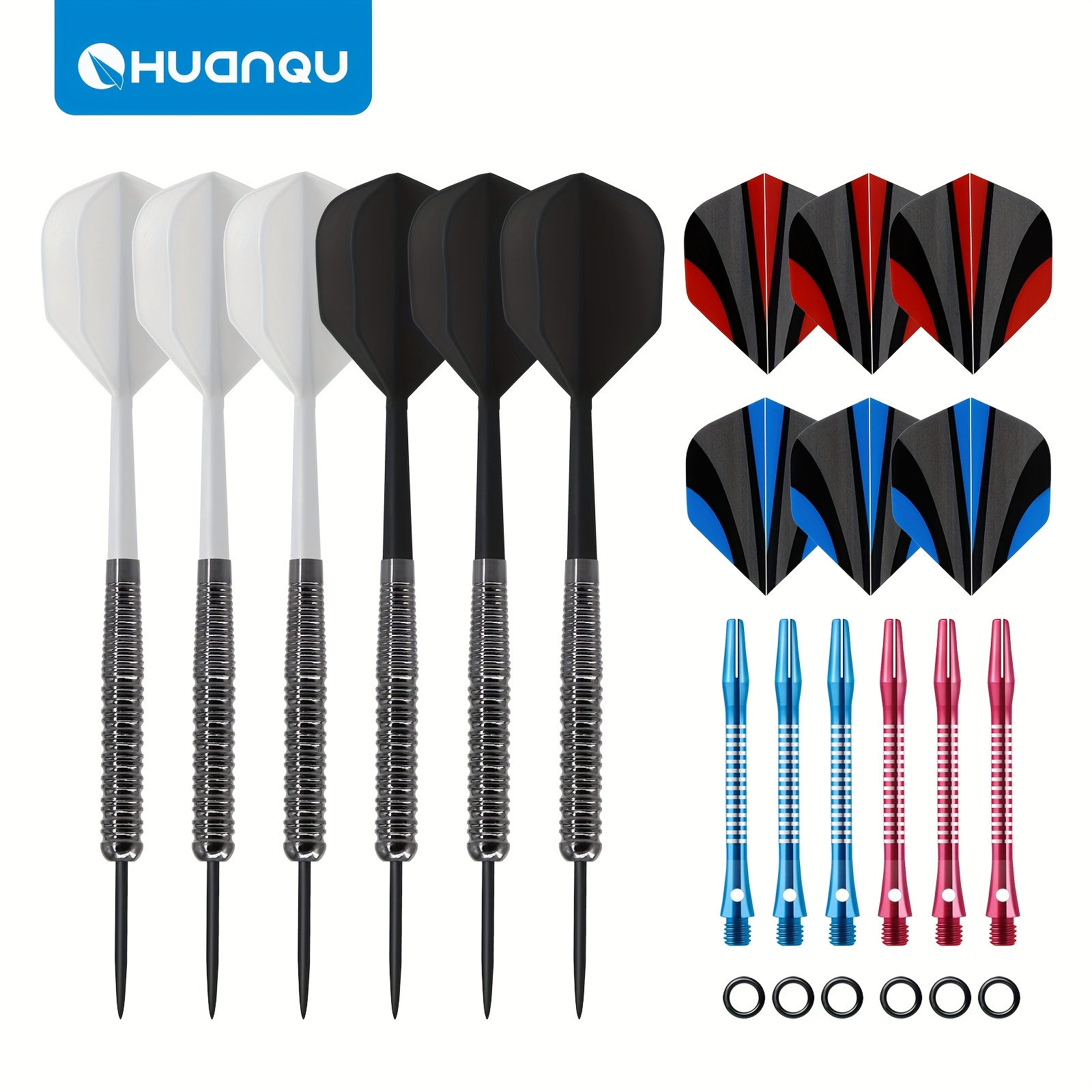 E-shop 6-teiliges professionelles Dart Set mit integrierten Flights und Ersatz-Schaftflügeln für Erwachsene und Spieler