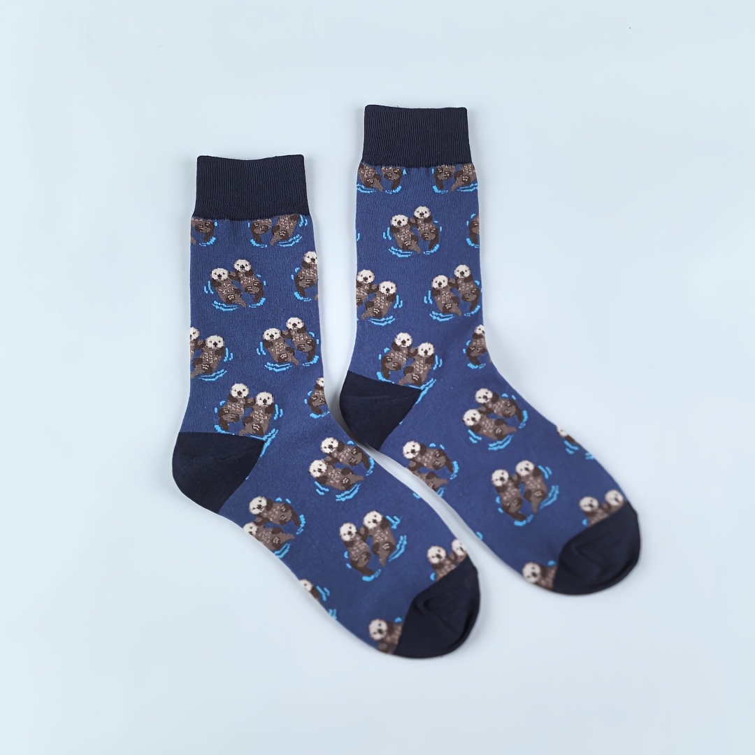 1 Pair Of Comfortable, Versatile, And Soothing Pattern Mid-calf Socks