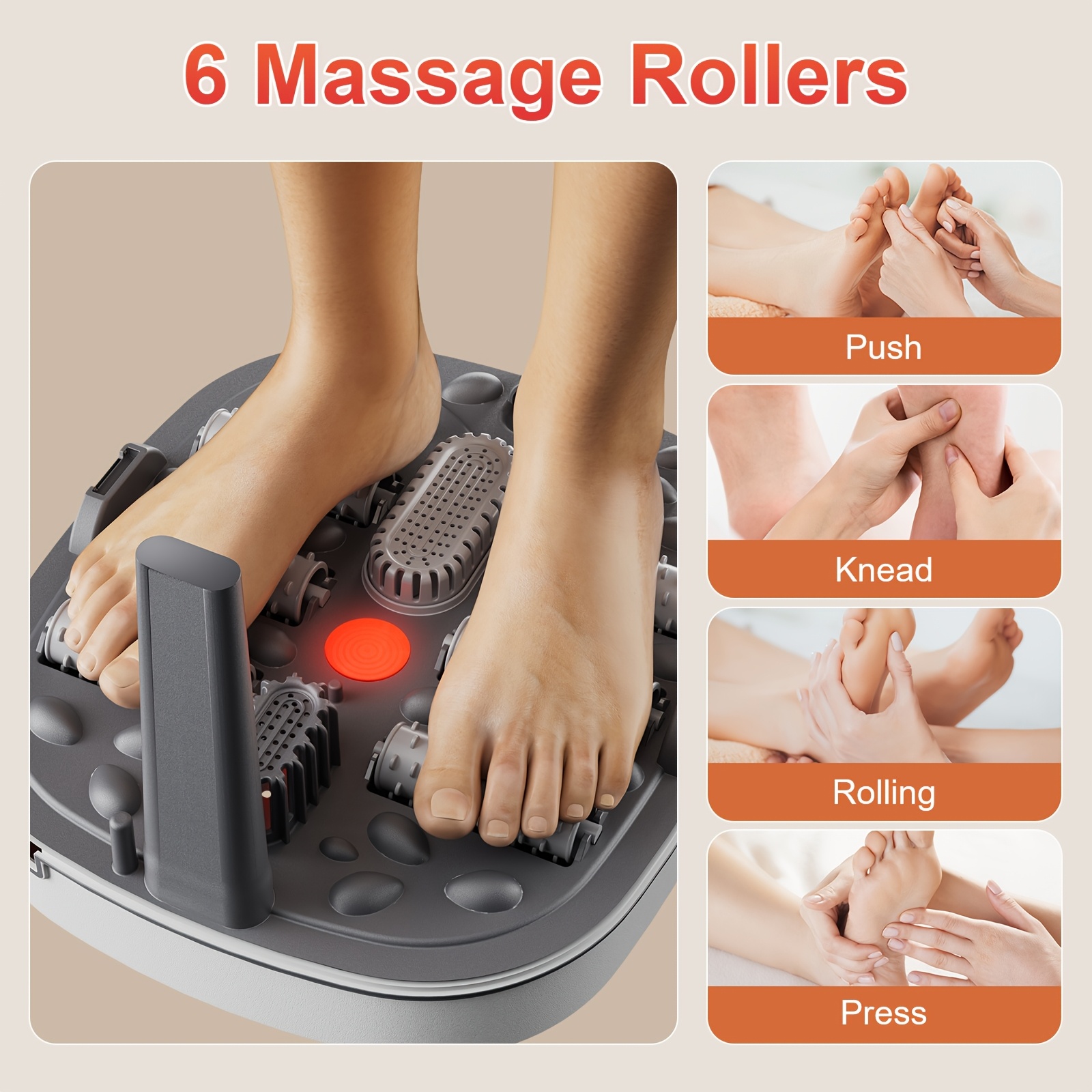 spa bath massager with heat collapsible   massager spa soaking tub with bubbles red light pumice stone and shiatsu massage rollers pedicure   spa for relaxation gifts black and white mothers day gifts details 0