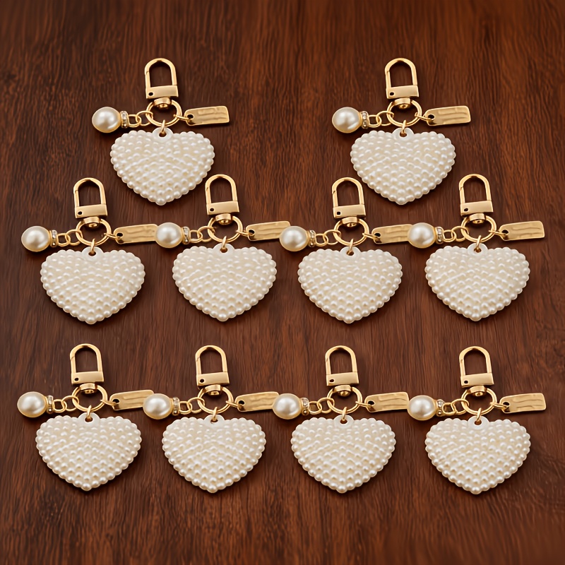TEMU 10pcs Set Of New Large Heart Keychain Accessories, Suitable For Bags And Car Hanging Decorations - Birthday Gifts For , Wedding Favors,