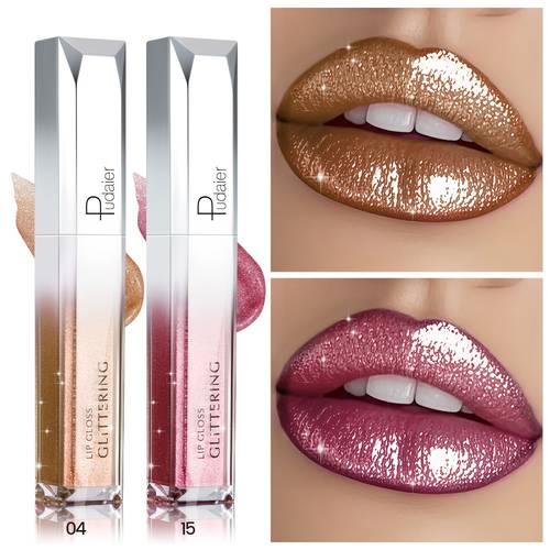 2 pack metallic lip gloss lip combo sparkling smooth application long hydration gorgeous metallic