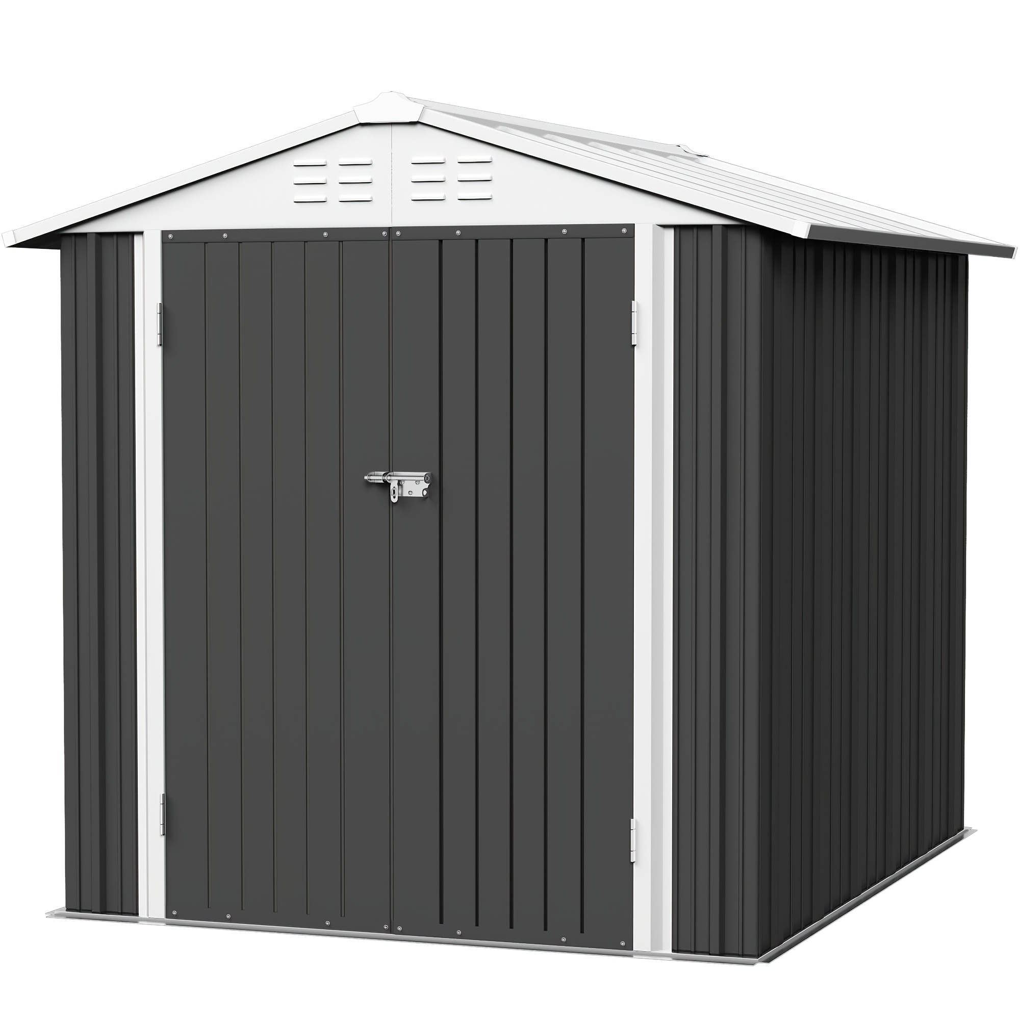 6x4 Ft Removable Temporary Metal Storage Shed, Lockable Door Shed Outdoor Storage For Backyard, Patio And Lawn Temporary Removable