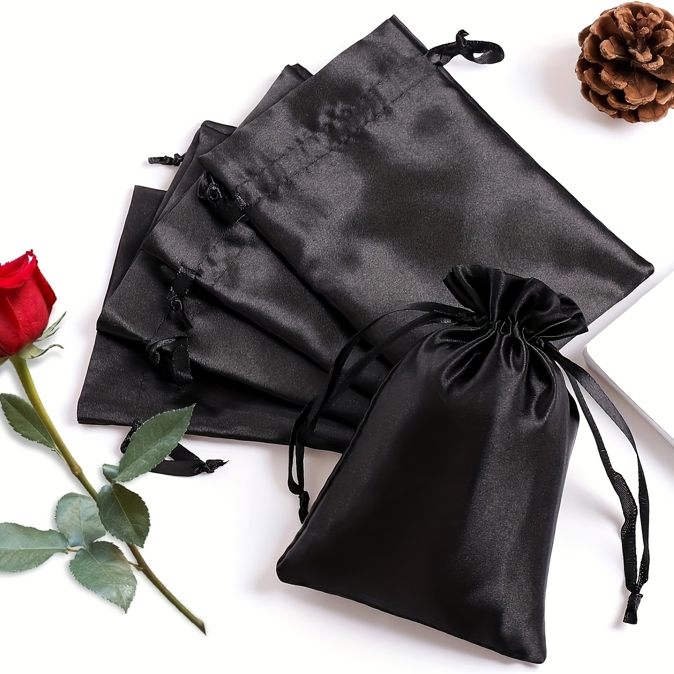 

50pcs Elegant Drawstring Gift Bags 5x7" - Ideal For Weddings, Party Favors, Jewelry Pouches, Showers, Valentine's Day, Birthdays & Crafts, Wedding Gifts