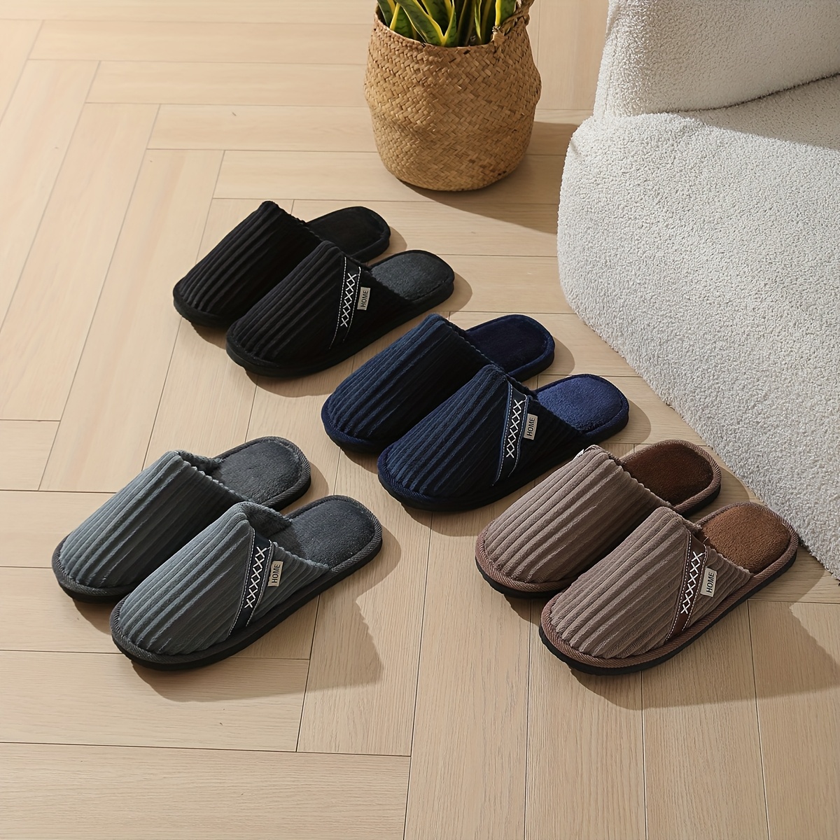 Men's/Unisex Winter Thermal Slippers with Non-Slip Sole - Heavy-Duty Thick Warm Indoor/Outdoor House, All-Season Comfortable Booties for Cold Floors, & (Casual/Business) - Easy Slip-On Design, Male/Female Use