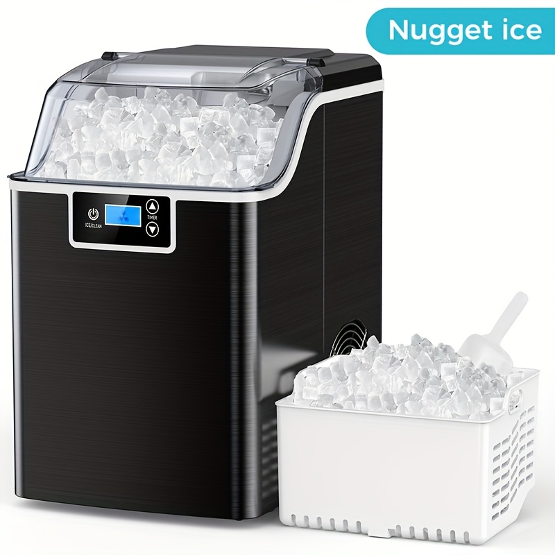 

Kndko Ice Makers Countertop, 45lbs/day, Countertop Ice Maker Crushed Ice, 24h Timer, 3.3 Basket, Self Cleaning Ice Maker, Home/bar/party, With Ice Basket