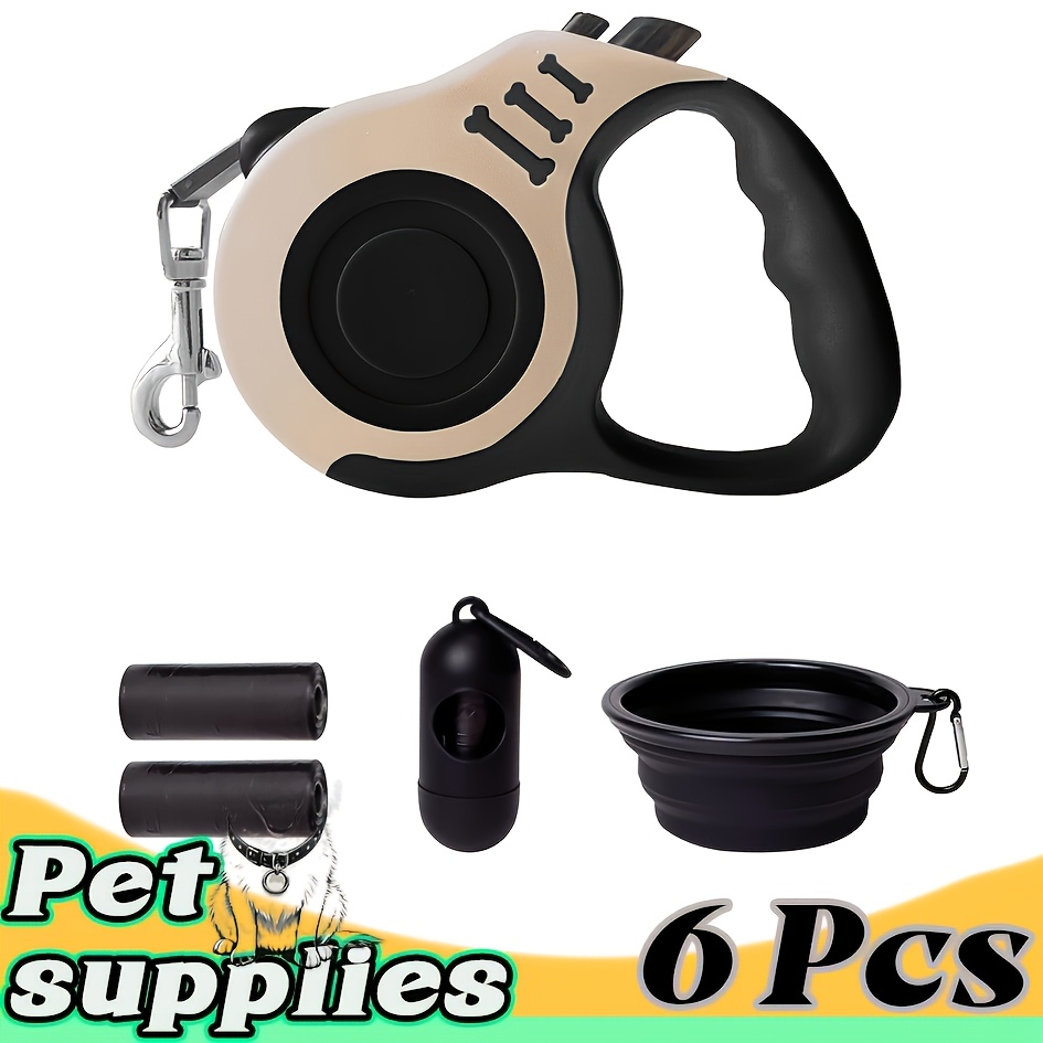 A 6pcs Pet Travel Kit Including a Pet Cleaning Set, a 5M/16.4Ft Retractable Dog Leash for Easy Control, a Dog Waste Collection Kit, Poop Bags, a Dispenser, And a Convenient Dog Bowl, Suitable for Outdoor Walks, Travel, And Hiking - Image 11