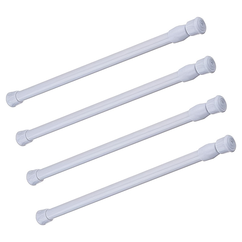 TEMU Adjustable Spring Steel Tension Rods For Cabinets, Available In A Pack Of Four, Measuring 16 To 28 Inches (approximately 40.6 To 71.1 Cm),