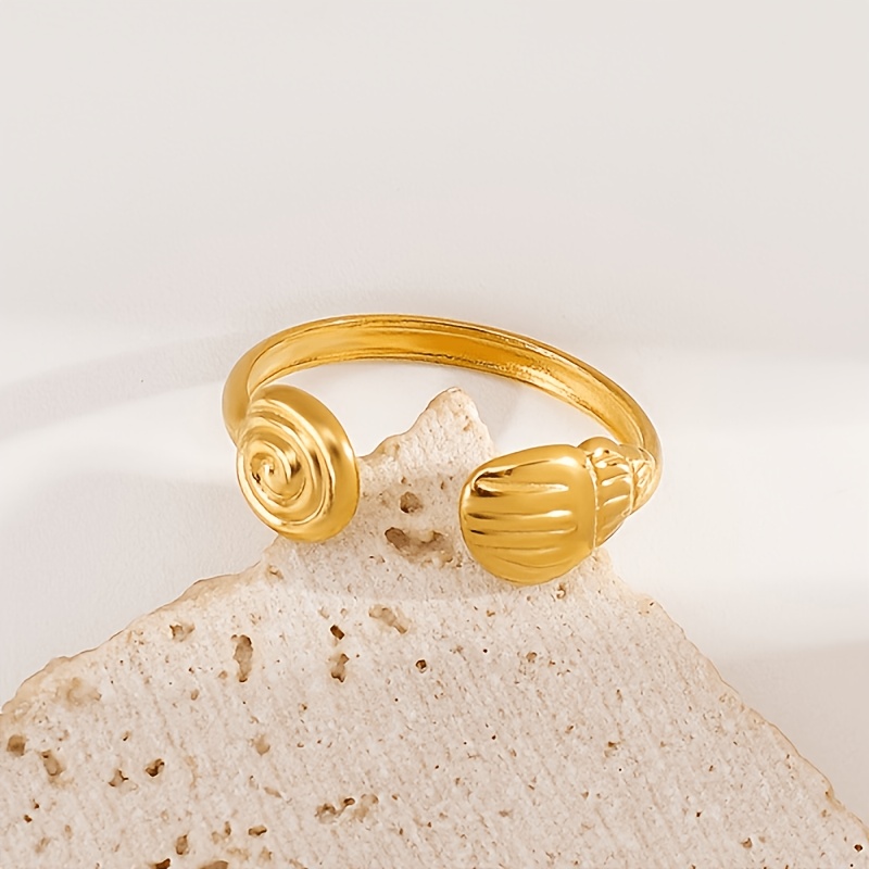 2pc Ocean Style Starfish Shell Ring Set for Women