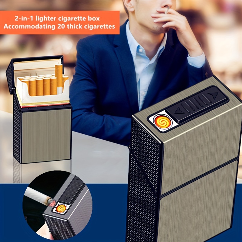 bote de cigarettes lectroniques pour hommes avec chargeur usb, de 20  cigarettes paisses, bote de rangement avec | Faites Des conomies Sur Temu  | Temu