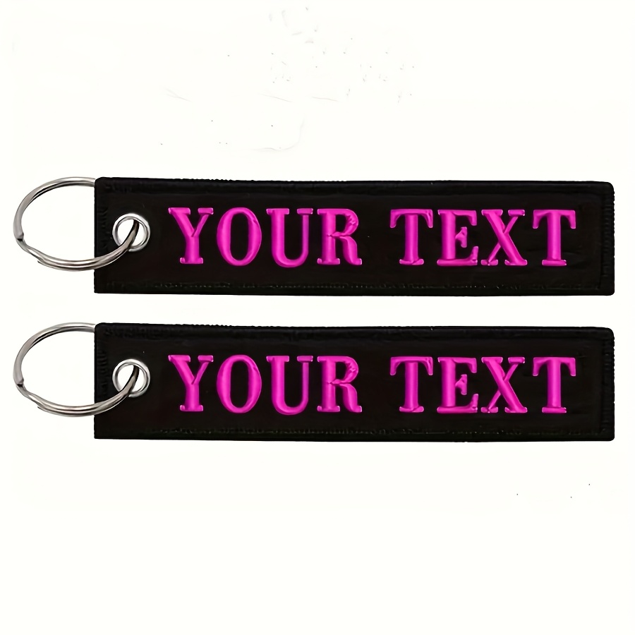 TEMU Custom Embroidered Keychains With Double-sided Personalized Name Tags, Suitable For Motorcycles, Scooters, And Backpacks