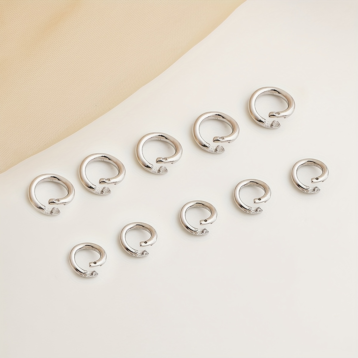 4/10pcs Copper Jump Rings Plated With 18k Golden, Open Jump Rings, Semi-closed Jump Rings, Suitable For Connecting Pendants, Charms, Bracelets, Necklaces, And Diy Lobster Clasps