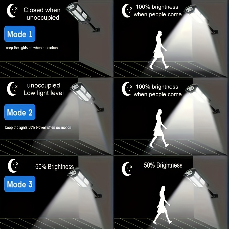 2pcs Commercial Street Area Light with Motion Sensor, 6500K Super Bright, 3 Adjustable Lighting Modes, Semi-Recessed Mount, Outdoor Garden Safe Street Yard Lights, Outdoor Lighting | Modern Solar Lights | Solar LED Technology, Outdoor Solar Lights