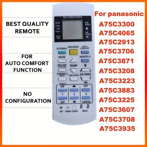 a75c3300 air conditioner remote control for panasonic air conditioning a75c3208 a75c3706 a75c3708 ktsx5j a75c31 67 a75c3607 a75c3871 a75c3772