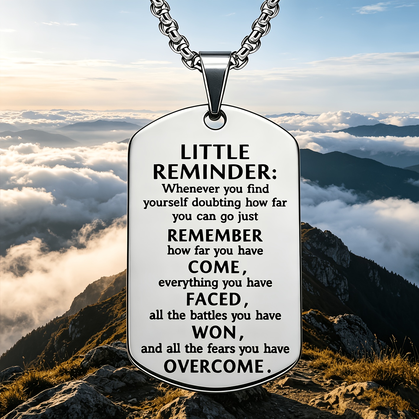 TEMU Unisexe 1 pièce, Collier Vent en Acier Inoxydable avec de Croissance "PETIT ", Convient pour Cadeaux et Encourageants pour Amis et Famille
