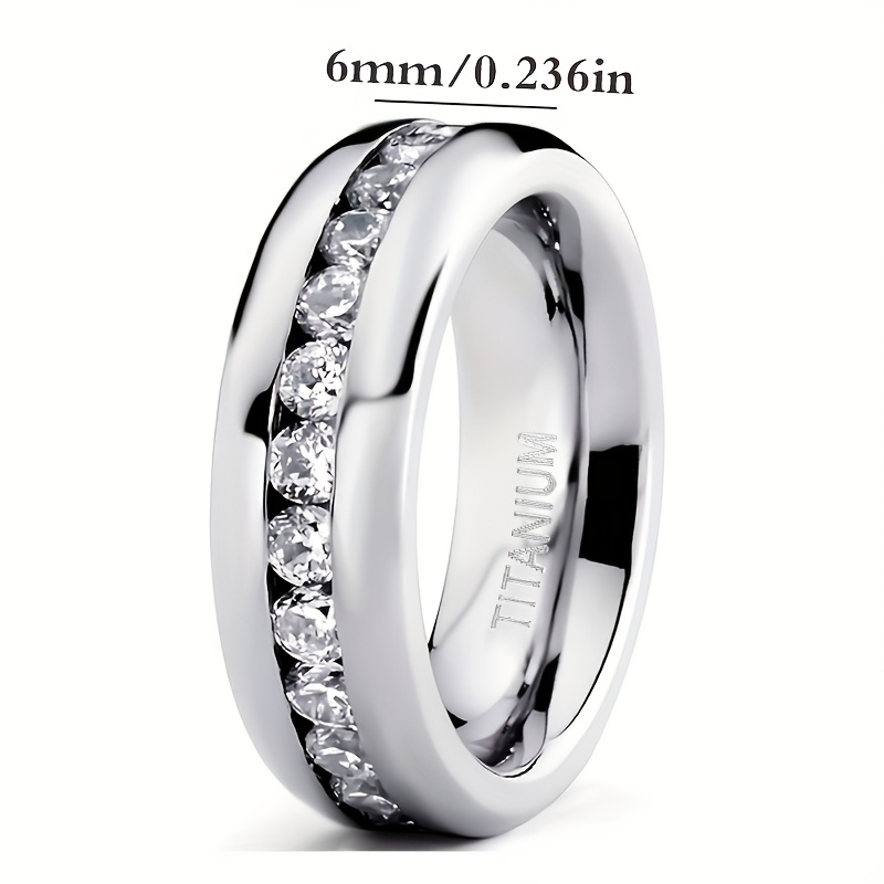 1pc Of Never Fade Titanium Steel Ring Men's And Women's Wedding Engagement Cuban Ring