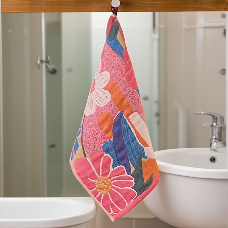 TEMU 2025 Four-layer Gauze Jacquard Hand Towel, 15x13 Inches Large Gauze Washcloth, Facial Towel, Suitable For Home Bathroom, Sauna, Yoga, Absorbent