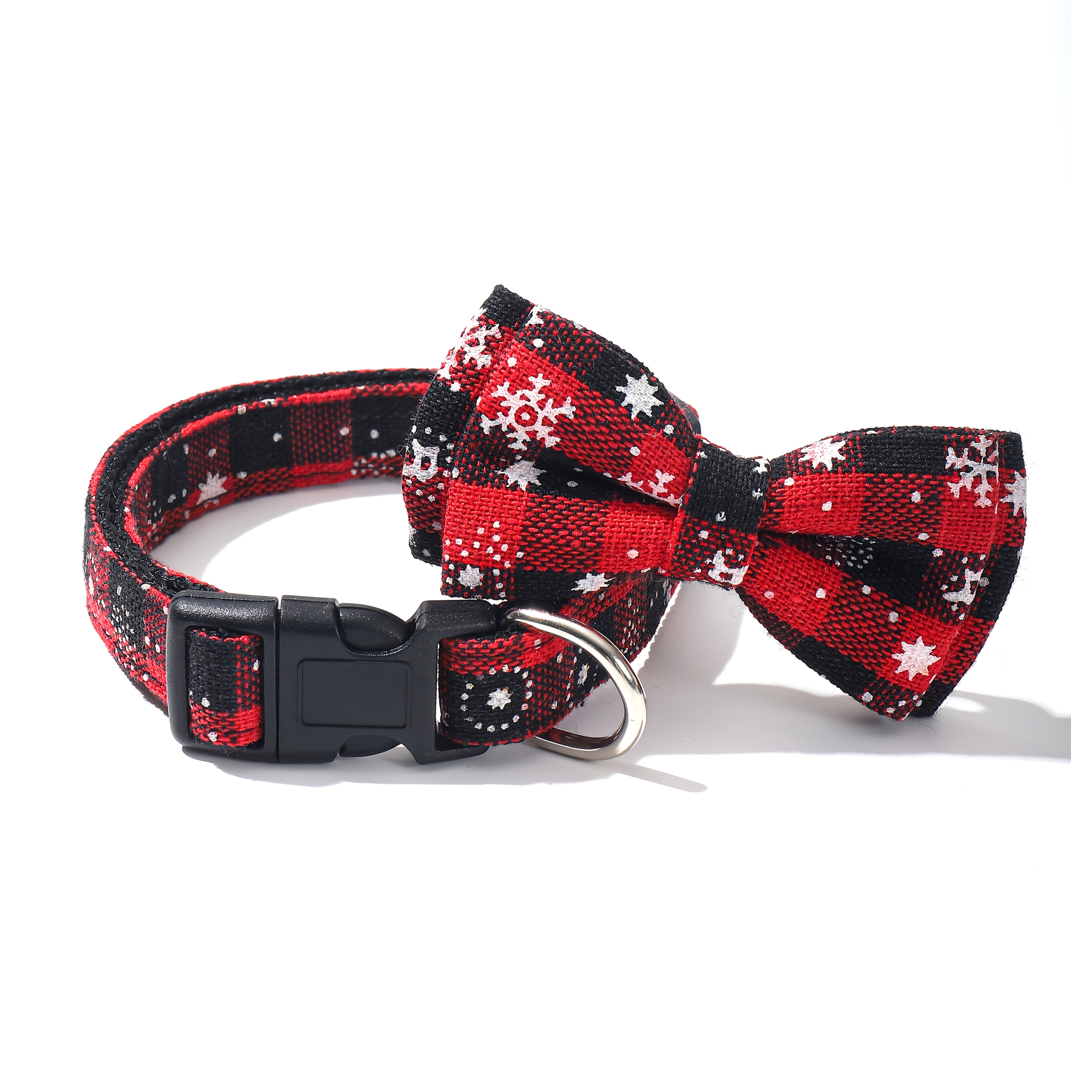 TEMU A Christmas-themed Pet Collar With A Detachable Bow, Adjustable Size, Suitable For Small To Medium Pets, A Perfect Gift For Pets During The