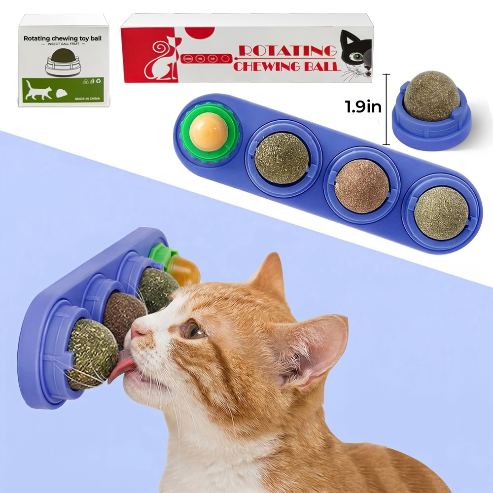 TEMU 5-pack Herbal Cat Play Balls - , Lickable, Teething, Dental Chew, Wall Snack, For All Ages