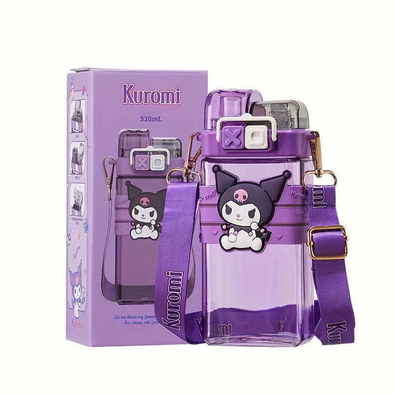 

Kuromi Cinnamoroll 17.5oz Water Bottle With Straw - Leakproof, Bpa-free, Adjustable Shoulder Strap, Dual Chamber, Portable For Sports, Travel & Work - Purple