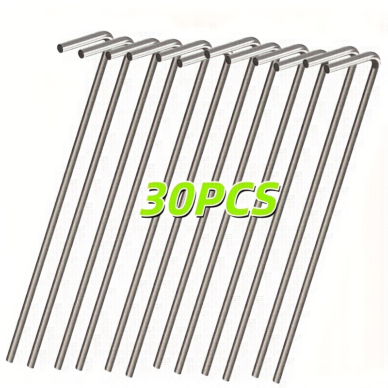 30pcs 7 shaped tent stakes camping ground stakes canopy stakes tent accessories galvanized iron nails suitable for camping and gardening