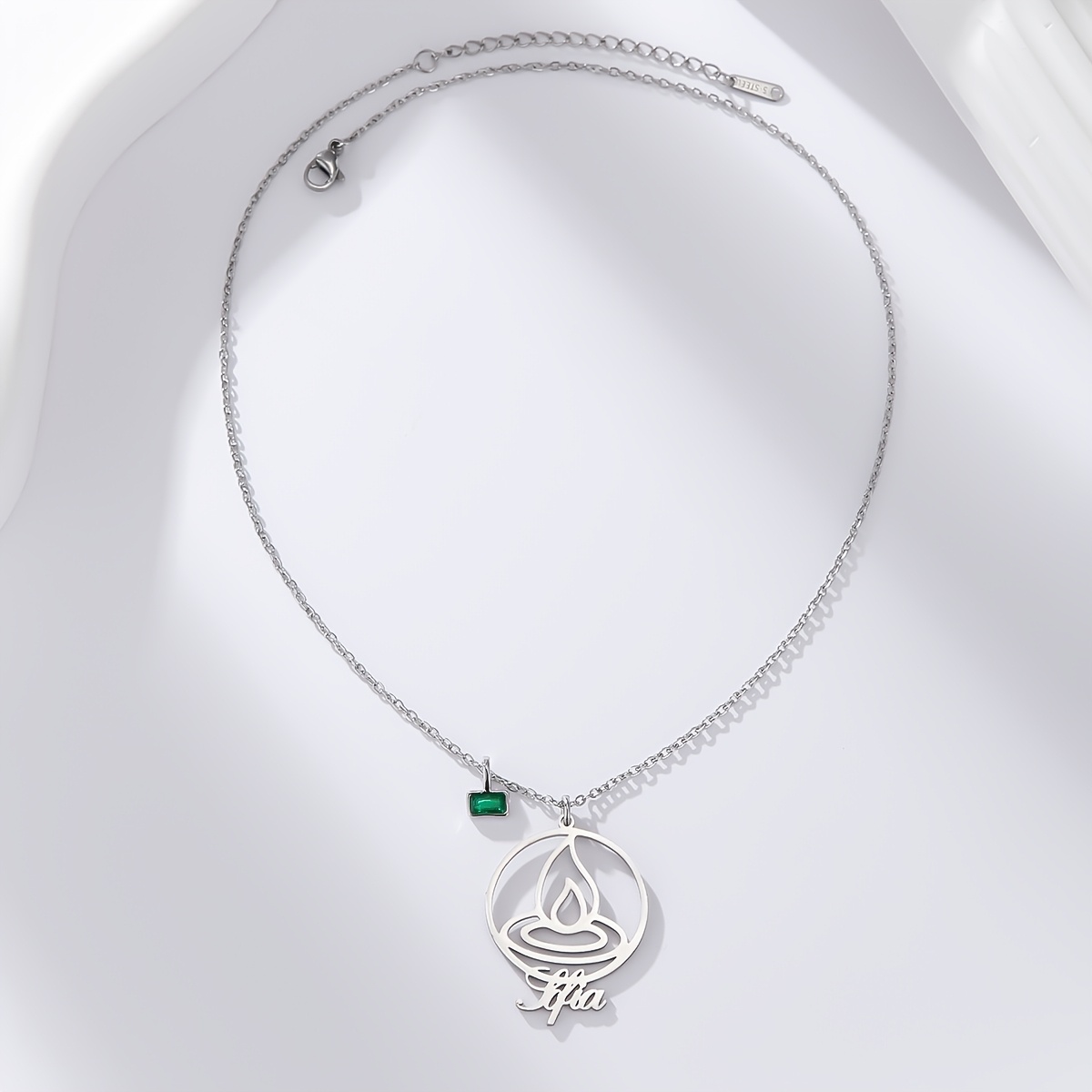 Custom Circle Flame Totem Necklace for Men & Women