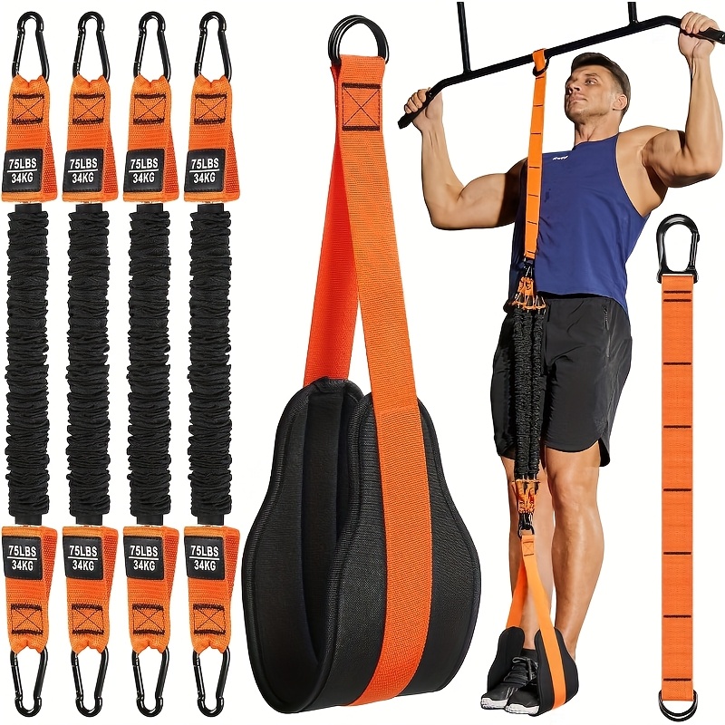 

Set Of Pull Up Assistance Bands - Includes 4 Bands Of Supporting Up To 300lbs, Featuring Adjustable Weight And Size With A Footrest, Ideal For Strength Training At Home.